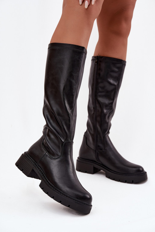 stivali da donna in ecopelle colore nero Oceana stivali da donna in ecopelle colore nero Oceana
