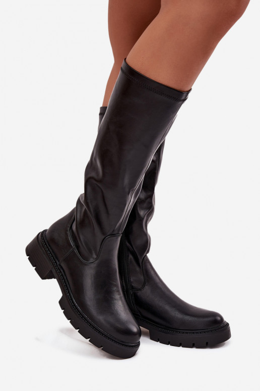 stivali da donna in ecopelle colore nero Oceana stivali da donna in ecopelle colore nero Oceana