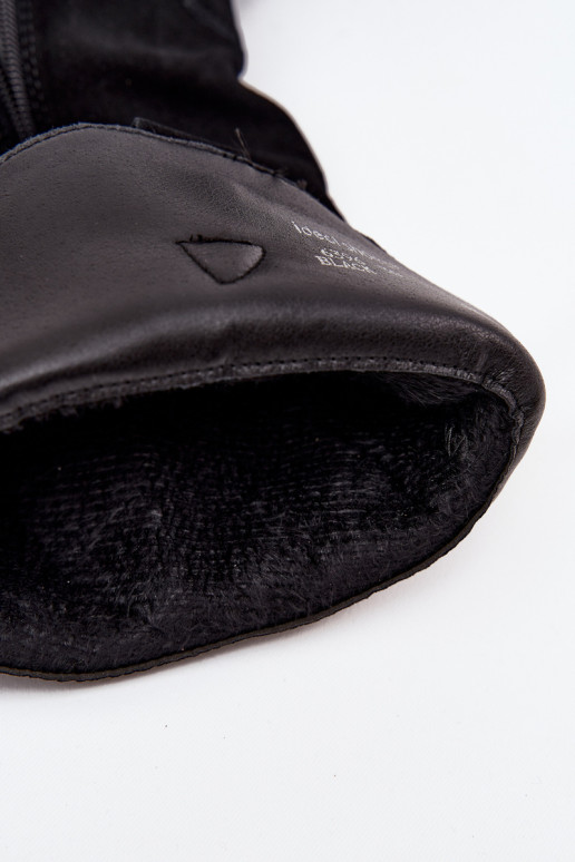 Pelle dalla pelle scamosciata stivali stile coAboy Femminile riscaldamento colore nero Urselle Pelle dalla pelle scamosciata stivali stile coAboy Femminile riscaldamento colore nero Urselle