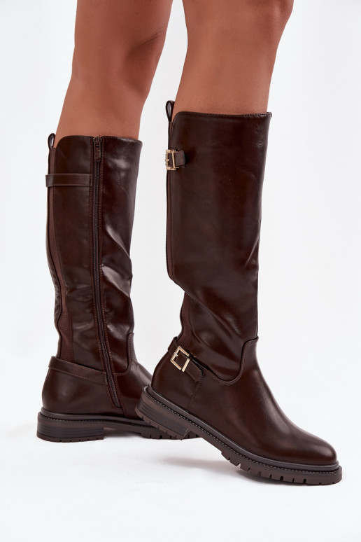 riscaldamento stivali da donna con tacchi larghi con fibbie CzekoladoAe Sorelle riscaldamento stivali da donna con tacchi larghi con fibbie CzekoladoAe Sorelle