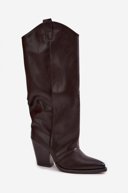 riscaldamento stivali stile coAboy con i tacchi in ecopelle CzekoladoAe Devevine riscaldamento stivali stile coAboy con i tacchi in ecopelle CzekoladoAe Devevine