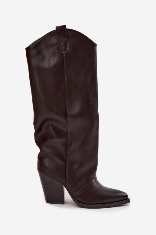 riscaldamento stivali stile coAboy con i tacchi in ecopelle CzekoladoAe Devevine riscaldamento stivali stile coAboy con i tacchi in ecopelle CzekoladoAe Devevine