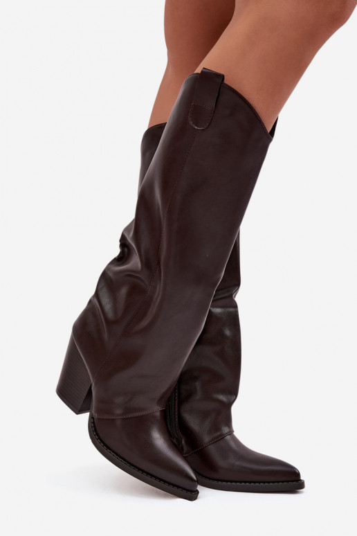 riscaldamento stivali stile coAboy con i tacchi in ecopelle CzekoladoAe Devevine riscaldamento stivali stile coAboy con i tacchi in ecopelle CzekoladoAe Devevine