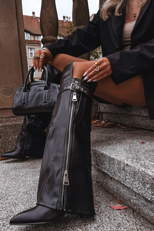 riscaldamento stivali da donna sopra il ginocchio con i tacchi con cinghie con fibbie I color argentom Zamkiem colore nero Reisa riscaldamento stivali da donna sopra il ginocchio con i tacchi con cinghie con fibbie I color argentom Zamkiem colore nero Reisa