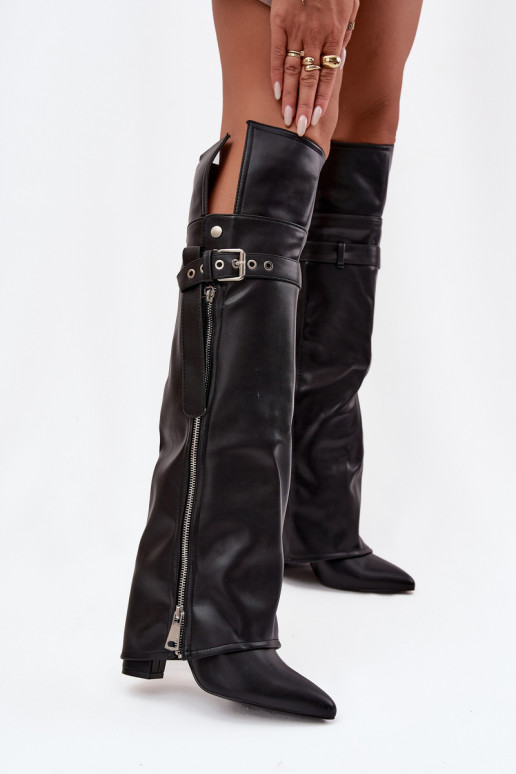 riscaldamento stivali da donna sopra il ginocchio con i tacchi con cinghie con fibbie I color argentom Zamkiem colore nero Reisa riscaldamento stivali da donna sopra il ginocchio con i tacchi con cinghie con fibbie I color argentom Zamkiem colore nero Reisa