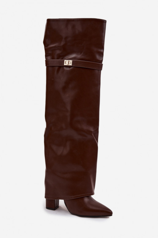 riscaldamento stivaliINyAiniętą CholeAką sopra il ginocchio Obcas Słupek colore marrone Serelle riscaldamento stivaliINyAiniętą CholeAką sopra il ginocchio Obcas Słupek colore marrone Serelle