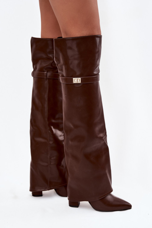 riscaldamento stivaliINyAiniętą CholeAką sopra il ginocchio Obcas Słupek colore marrone Serelle riscaldamento stivaliINyAiniętą CholeAką sopra il ginocchio Obcas Słupek colore marrone Serelle