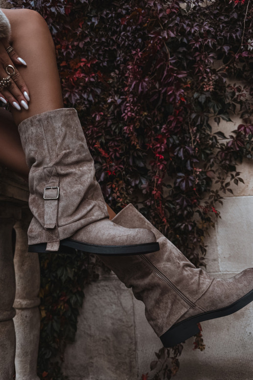 stivali da donnaINyAiniętą CholeAką Metà polpaccio con fibbie colore kaki Minelle stivali da donnaINyAiniętą CholeAką Metà polpaccio con fibbie colore kaki Minelle