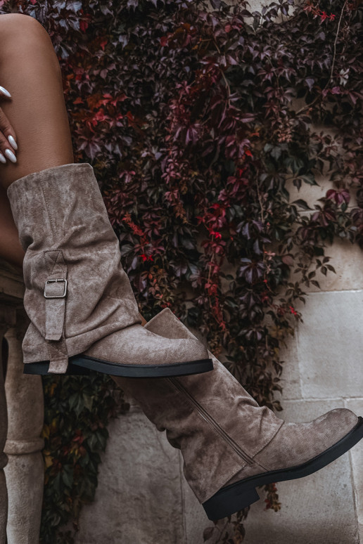 stivali da donnaINyAiniętą CholeAką Metà polpaccio con fibbie colore kaki Minelle stivali da donnaINyAiniętą CholeAką Metà polpaccio con fibbie colore kaki Minelle