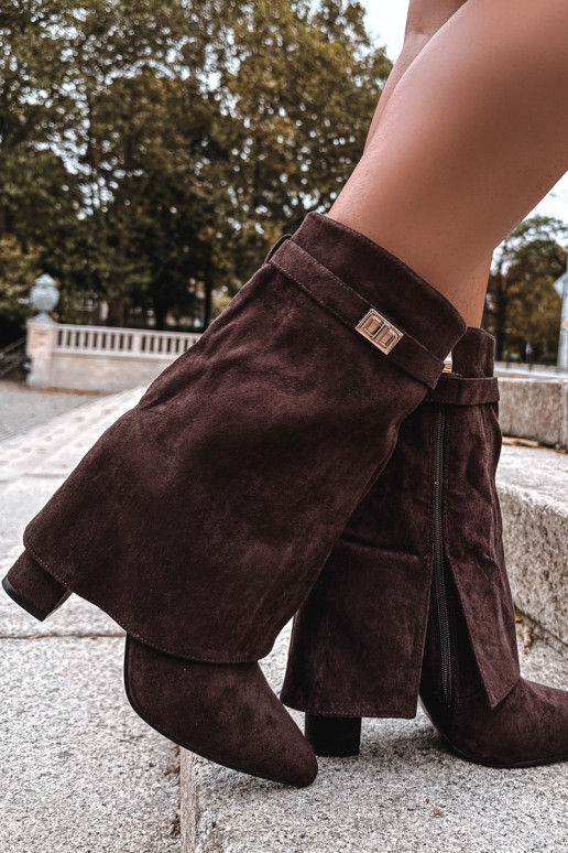 riscaldamento Stivali da donna con tacchi decorati CzekoladoAe Luvielle riscaldamento Stivali da donna con tacchi decorati CzekoladoAe Luvielle