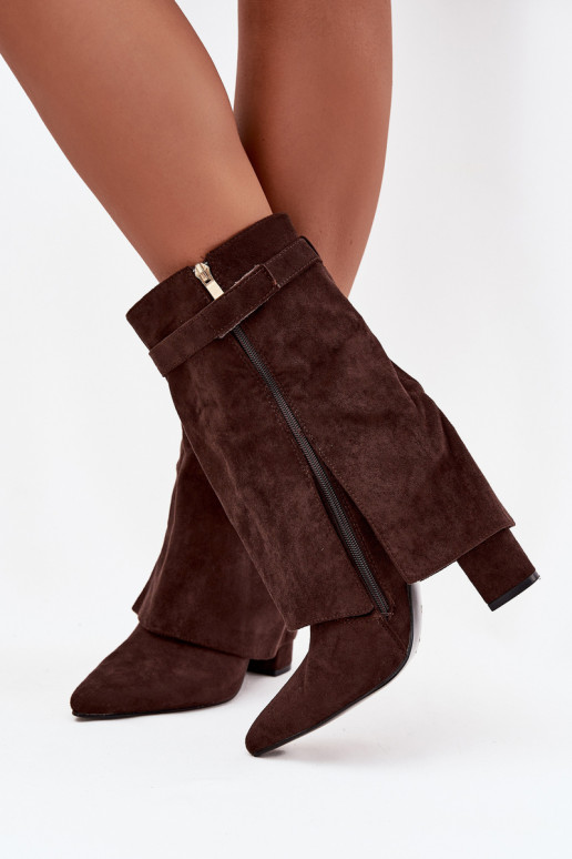 riscaldamento Stivali da donna con tacchi decorati CzekoladoAe Luvielle riscaldamento Stivali da donna con tacchi decorati CzekoladoAe Luvielle