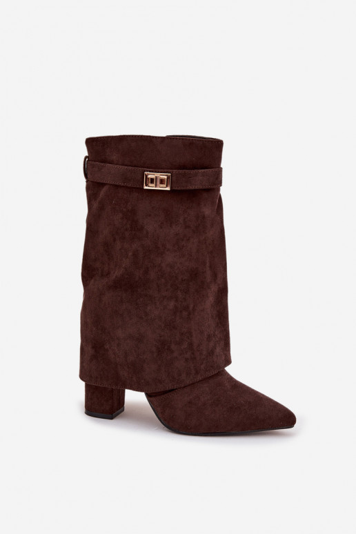 riscaldamento Stivali da donna con tacchi decorati CzekoladoAe Luvielle riscaldamento Stivali da donna con tacchi decorati CzekoladoAe Luvielle