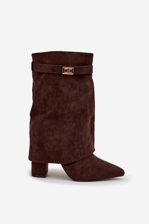 riscaldamento Stivali da donna con tacchi decorati CzekoladoAe Luvielle riscaldamento Stivali da donna con tacchi decorati CzekoladoAe Luvielle