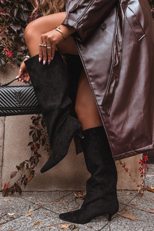 stivali da donna con i tacchiin ecopelle scamosciatau colore nero Pheona stivali da donna con i tacchiin ecopelle scamosciatau colore nero Pheona