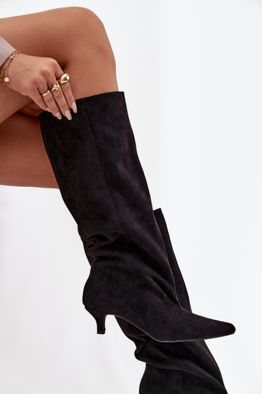 stivali da donna con i tacchiin ecopelle scamosciatau colore nero Pheona stivali da donna con i tacchiin ecopelle scamosciatau colore nero Pheona