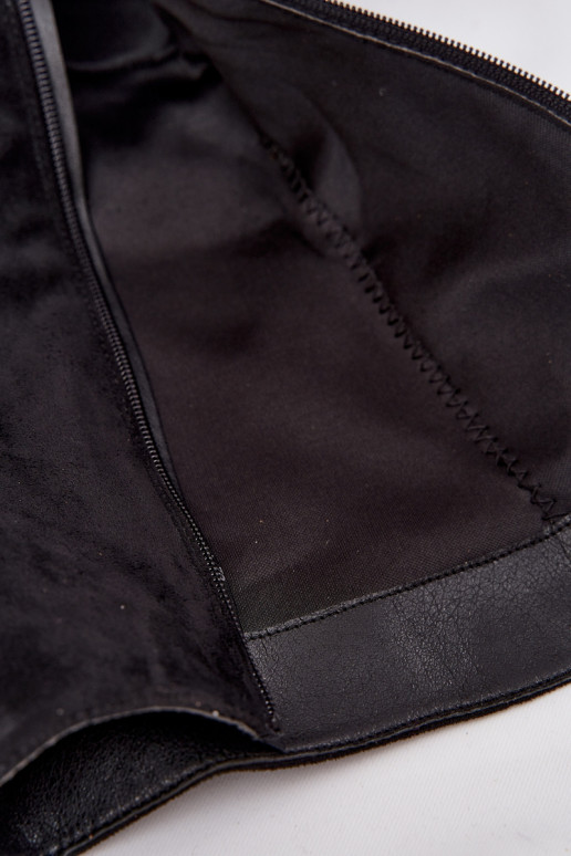 stivali da donna Con top arricciato I con fibbie colore nero Ophelis stivali da donna Con top arricciato I con fibbie colore nero Ophelis