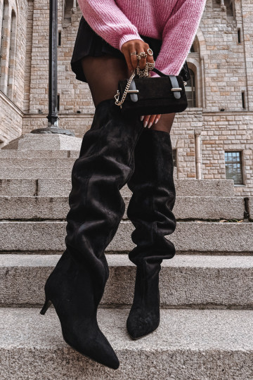 Un modello convincente stivali da donna con tacchi sottili colore nero Ysolienne