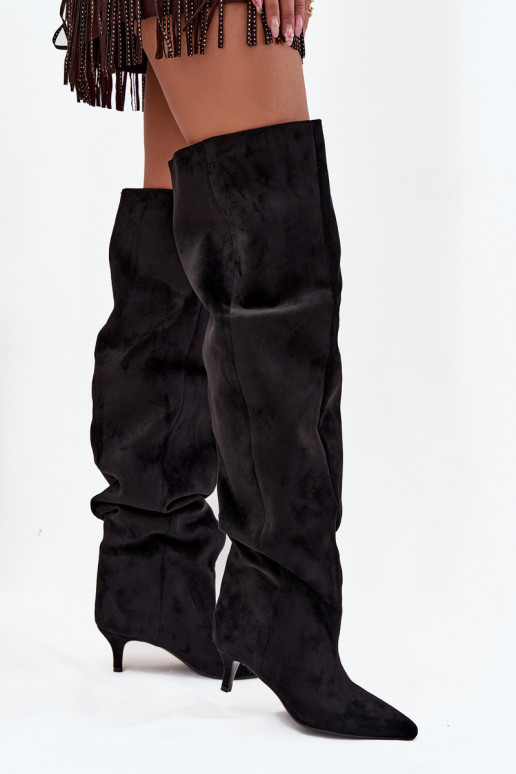 Un modello convincente stivali da donna con tacchi sottili colore nero Ysolienne