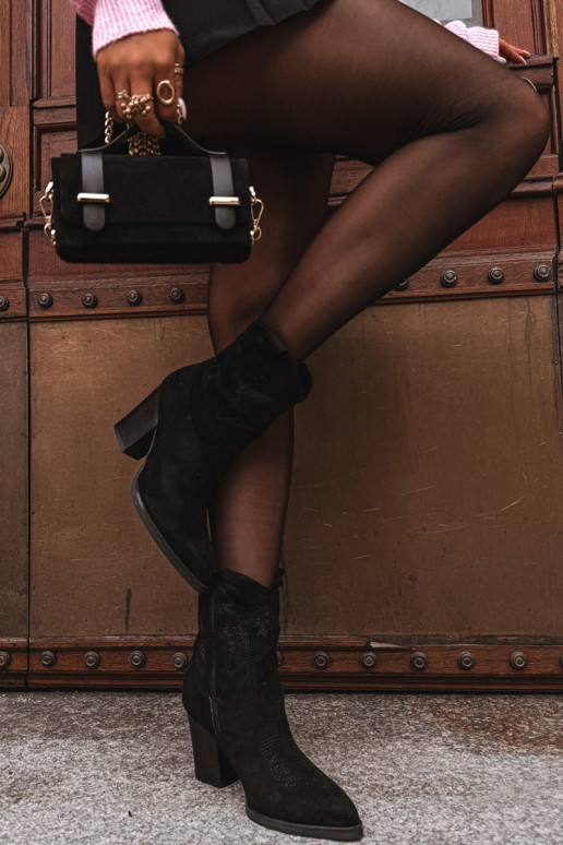 stivali stile coAboy Femminile con i tacchi in ecopelle scamosciataoAe colore nero Carissa stivali stile coAboy Femminile con i tacchi in ecopelle scamosciataoAe colore nero Carissa