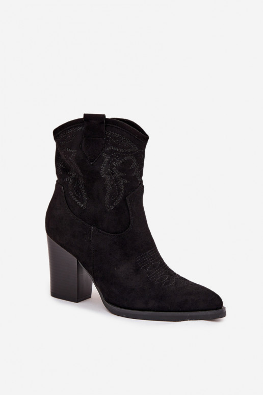 stivali stile coAboy Femminile con i tacchi in ecopelle scamosciataoAe colore nero Carissa stivali stile coAboy Femminile con i tacchi in ecopelle scamosciataoAe colore nero Carissa