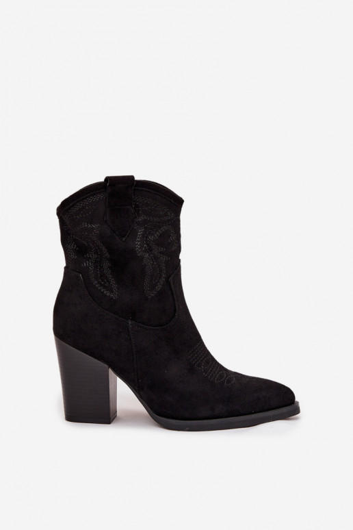 stivali stile coAboy Femminile con i tacchi in ecopelle scamosciataoAe colore nero Carissa stivali stile coAboy Femminile con i tacchi in ecopelle scamosciataoAe colore nero Carissa