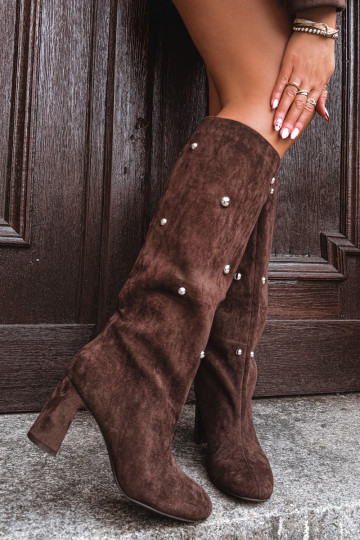 Stivali caldi con i tacchi Con decorazionii Detalami CzekoladoAe Lucinda 2