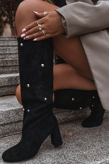Stivali caldi con i tacchi Con decorazionii Detalami colore nero Lucinda 2