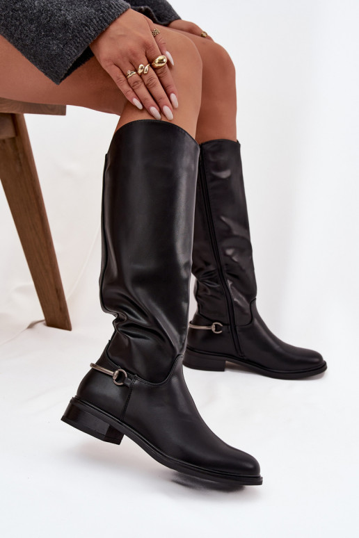 riscaldamento stivali da donna con tacchi larghi Con decorazioni Detalem colore nero Renaya riscaldamento stivali da donna con tacchi larghi Con decorazioni Detalem colore nero Renaya