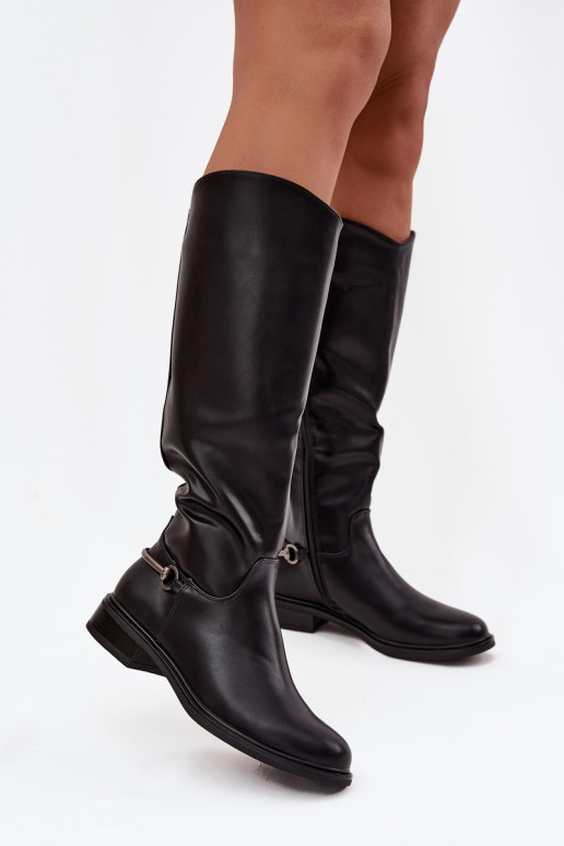 riscaldamento stivali da donna con tacchi larghi Con decorazioni Detalem colore nero Renaya riscaldamento stivali da donna con tacchi larghi Con decorazioni Detalem colore nero Renaya