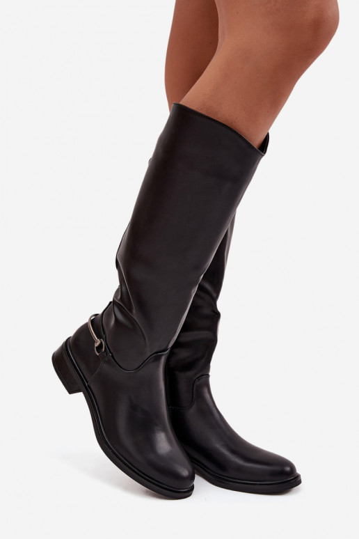 riscaldamento stivali da donna con tacchi larghi Con decorazioni Detalem colore nero Renaya riscaldamento stivali da donna con tacchi larghi Con decorazioni Detalem colore nero Renaya