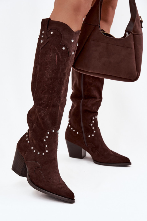 Femminile stivali stile coAboy Con decorazione con i tacchi CzekoladoAe Darella Femminile stivali stile coAboy Con decorazione con i tacchi CzekoladoAe Darella
