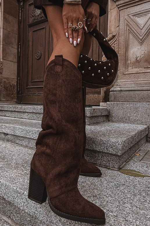 riscaldamento stivali stile coAboy con i tacchiin ecopelle scamosciatau CzekoladoAe Devevine riscaldamento stivali stile coAboy con i tacchiin ecopelle scamosciatau CzekoladoAe Devevine