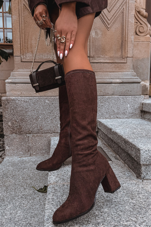 stivali da donna con i tacchiin ecopelle scamosciatau CzekoladoAe Yelisse stivali da donna con i tacchiin ecopelle scamosciatau CzekoladoAe Yelisse