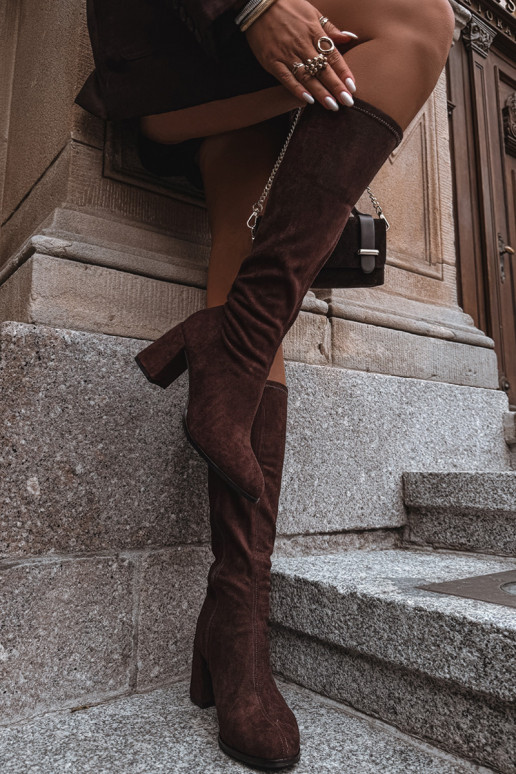 stivali da donna con i tacchiin ecopelle scamosciatau CzekoladoAe Yelisse stivali da donna con i tacchiin ecopelle scamosciatau CzekoladoAe Yelisse