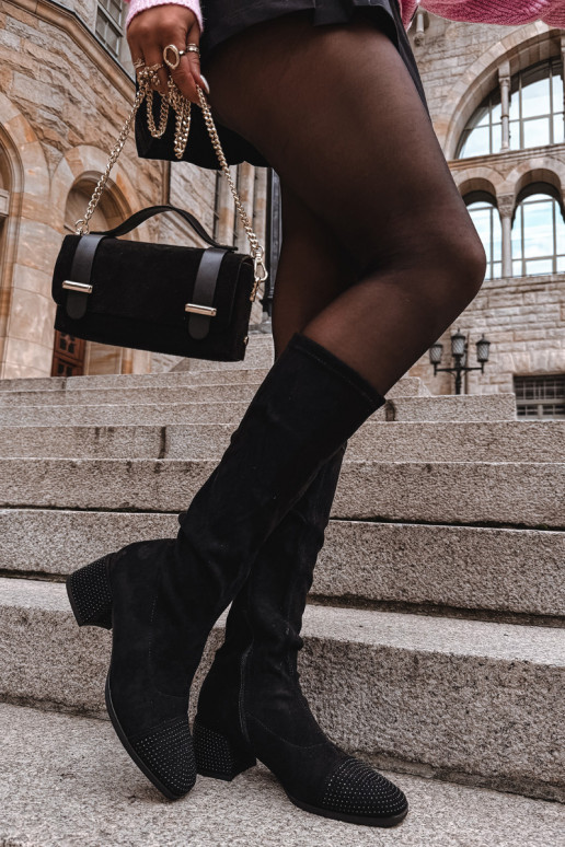 stivali da donna Con decorazione Klocke in ecopelle scamosciataoAe colore nero Ivanna stivali da donna Con decorazione Klocke in ecopelle scamosciataoAe colore nero Ivanna