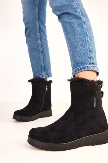 Stivaletti neri da donna in suede sintetico Breyra 2