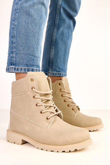 Scarpe da lavoro sabbia con rifinitura opaca Alicia
