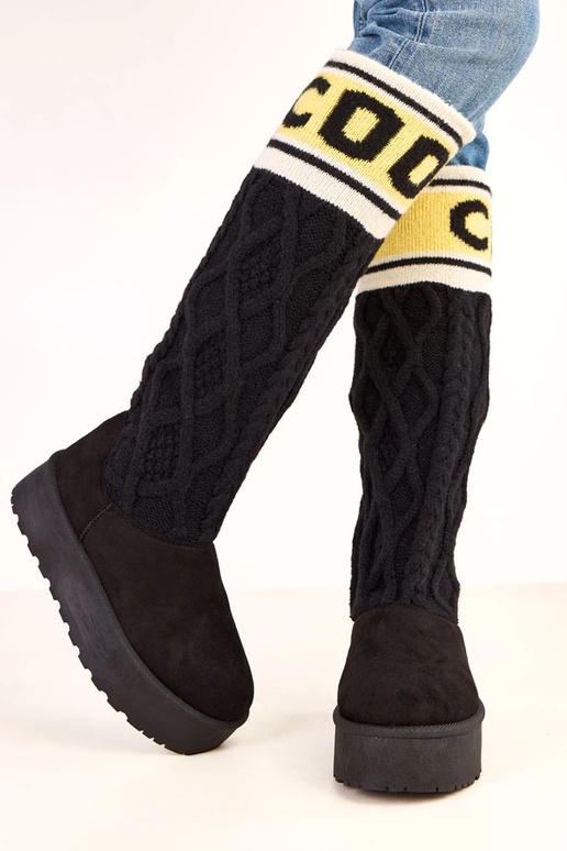 Stivali da neve neri con piattaforma... Stivali da neve neri con piattaforma...