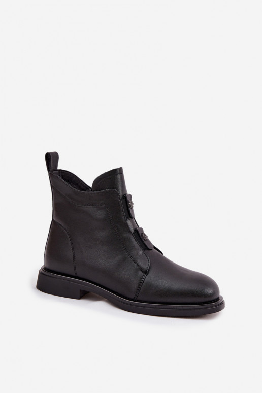 Pelle riscaldamento Stivali da donna D&A MK52-026 colore nero Pelle riscaldamento Stivali da donna D&A MK52-026 colore nero