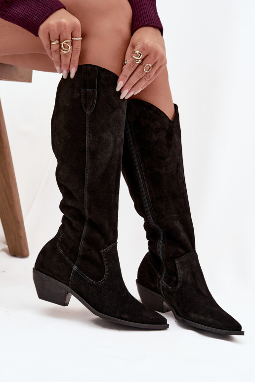 stivali stile coAboyAbilitatoturalnego dalla pelle scamosciatau riscaldamento Zazoo 4225 colore nero stivali stile coAboyAbilitatoturalnego dalla pelle scamosciatau riscaldamento Zazoo 4225 colore nero