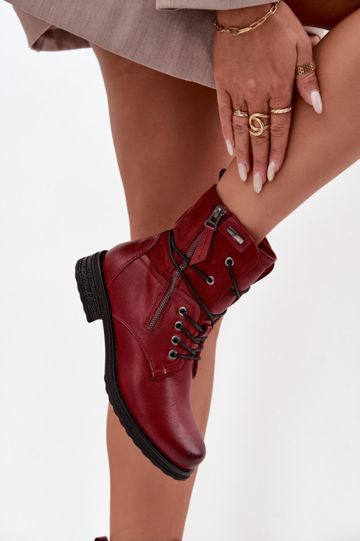 Stivali massicci alla moda Borgogna Perfecto Stivali massicci alla moda Borgogna Perfecto