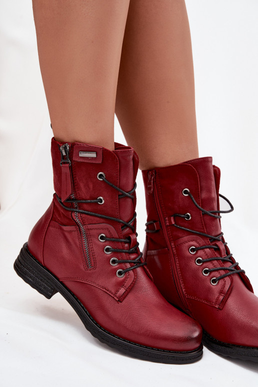 Stivali massicci alla moda Borgogna Perfecto Stivali massicci alla moda Borgogna Perfecto