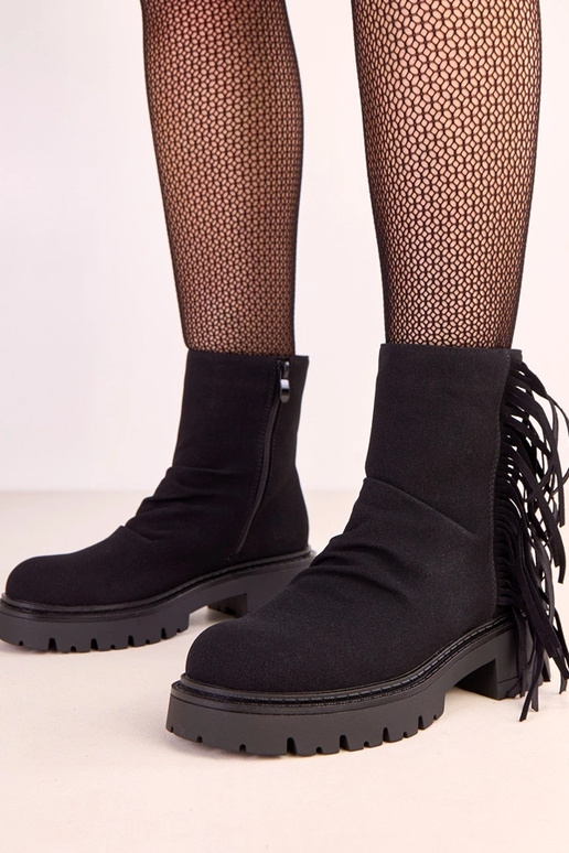 Stivali Silia a caviglia neri con... Stivali Silia a caviglia neri con...