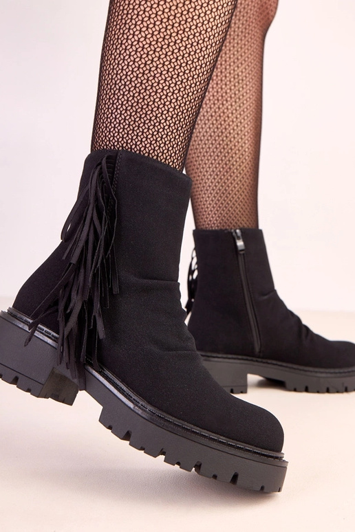 Stivali Silia a caviglia neri con... Stivali Silia a caviglia neri con...