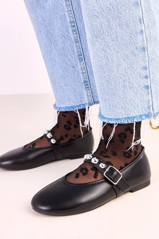 Ballerine nere Faira con fibbia decorata Ballerine nere Faira con fibbia decorata