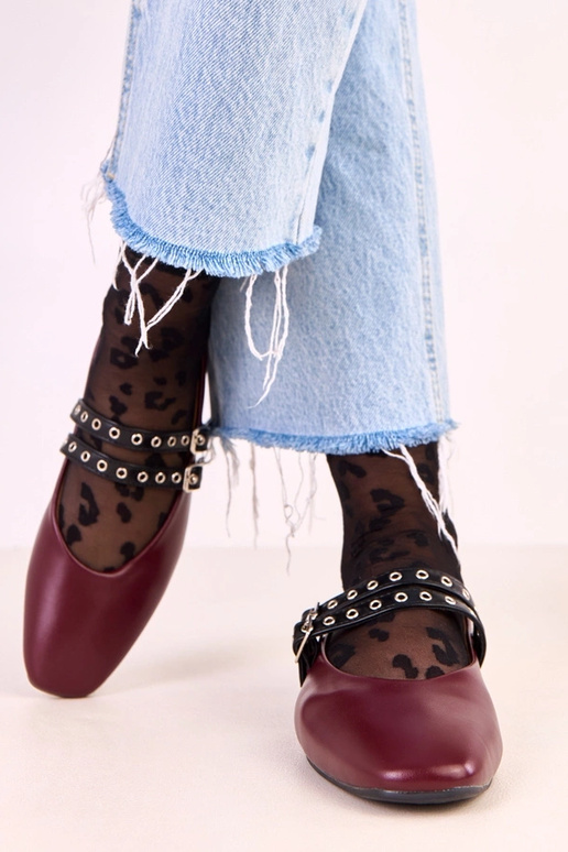 Ballerine rosse scure Alfira con... Ballerine rosse scure Alfira con...