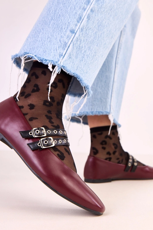 Ballerine rosse scure Alfira con... Ballerine rosse scure Alfira con...