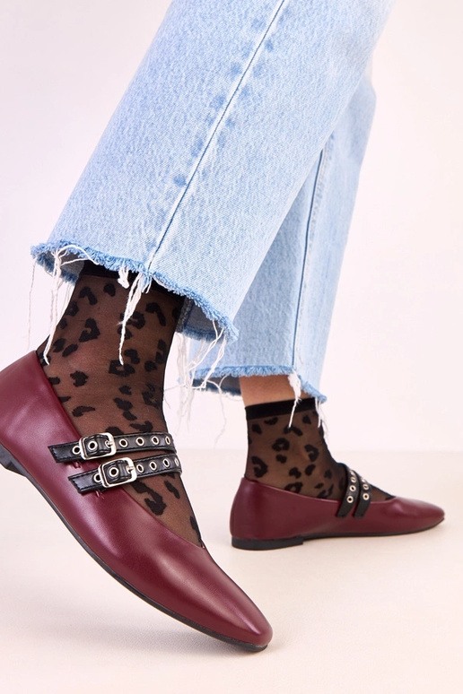 Ballerine rosse scure Alfira con... Ballerine rosse scure Alfira con...