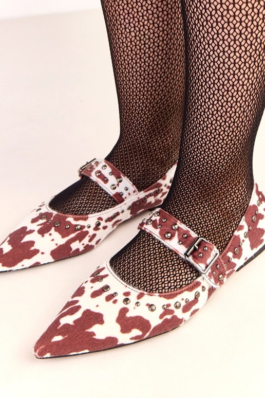 Ballerine marroni Loresi a macchie di... Ballerine marroni Loresi a macchie di...