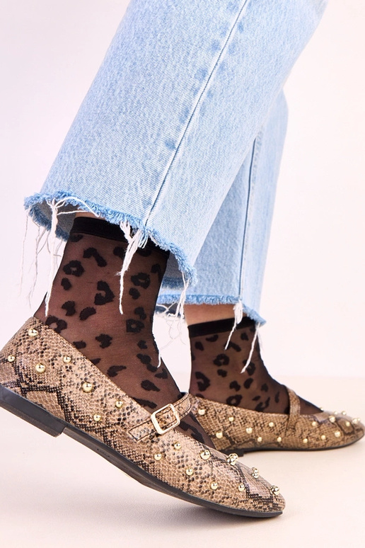 Ballerine marroni Selena con motivo... Ballerine marroni Selena con motivo...